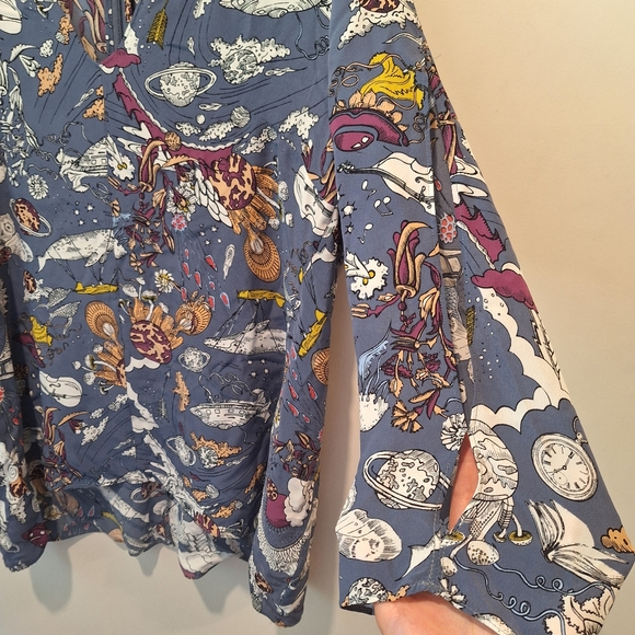 Dorothee Schumacher Fantastic Long Sleeve Psychedelic Print Journey Blouse - Picture 6 of 16